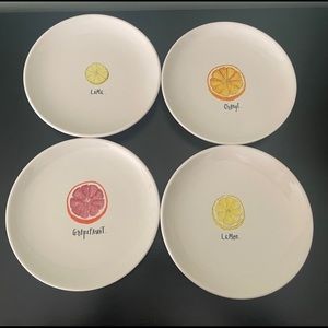 Rae Dunn Set of 4 Citrus Plates